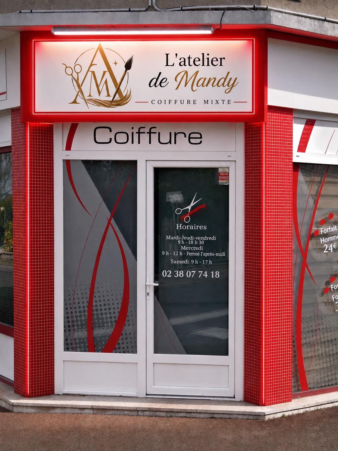 Façade du salon L'Atelier de Mandy